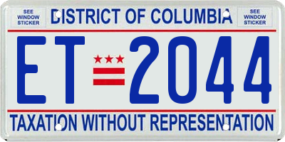DC license plate ET2044