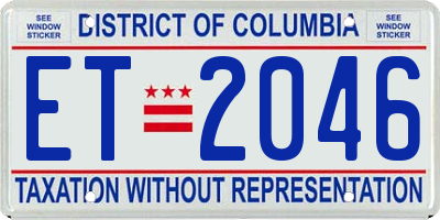 DC license plate ET2046