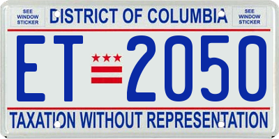 DC license plate ET2050