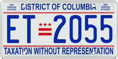 DC license plate ET2055