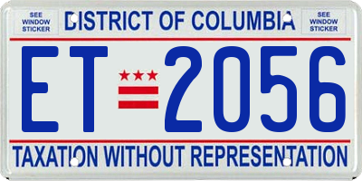 DC license plate ET2056