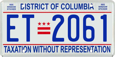 DC license plate ET2061