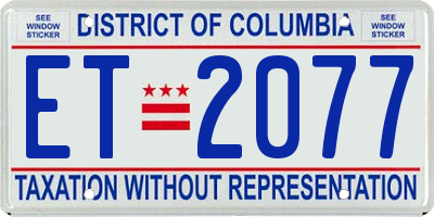 DC license plate ET2077
