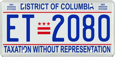 DC license plate ET2080