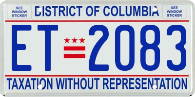 DC license plate ET2083