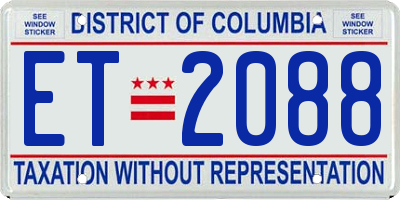 DC license plate ET2088