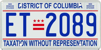 DC license plate ET2089