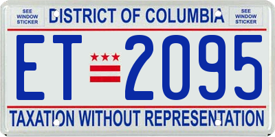 DC license plate ET2095