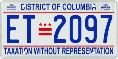 DC license plate ET2097