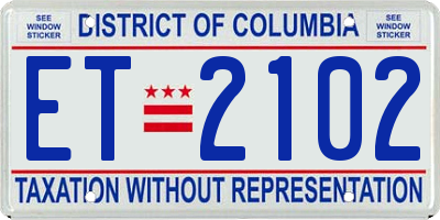 DC license plate ET2102
