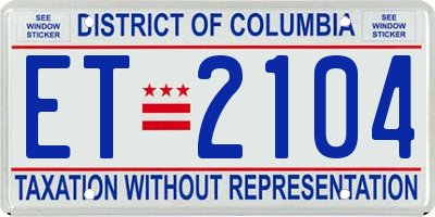 DC license plate ET2104