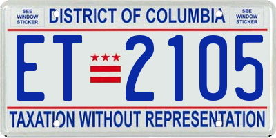 DC license plate ET2105