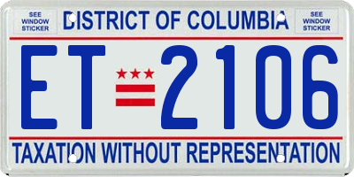 DC license plate ET2106