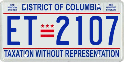 DC license plate ET2107