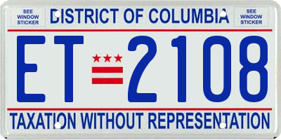 DC license plate ET2108
