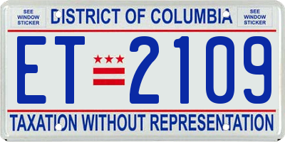 DC license plate ET2109