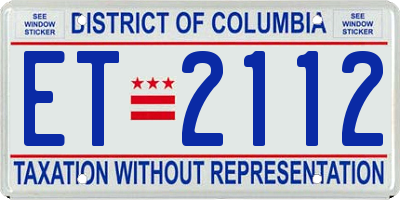DC license plate ET2112