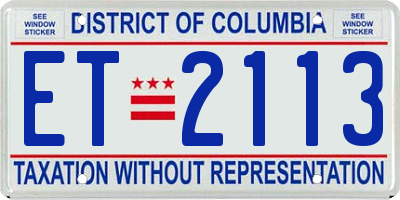 DC license plate ET2113