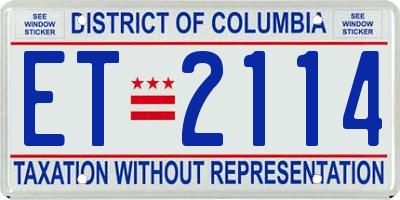 DC license plate ET2114