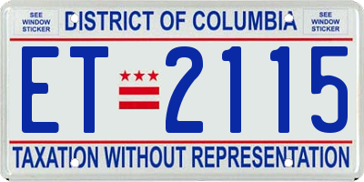 DC license plate ET2115