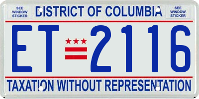 DC license plate ET2116