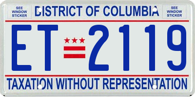 DC license plate ET2119