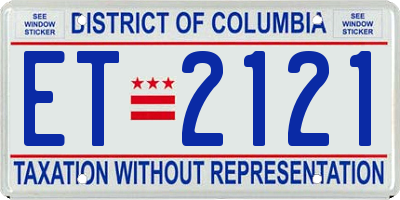 DC license plate ET2121