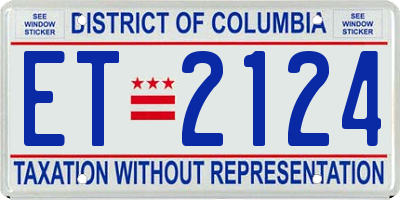 DC license plate ET2124
