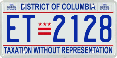 DC license plate ET2128