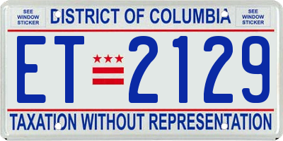 DC license plate ET2129