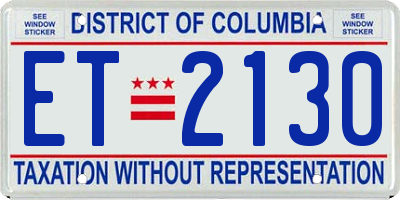 DC license plate ET2130