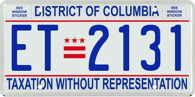 DC license plate ET2131
