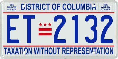 DC license plate ET2132