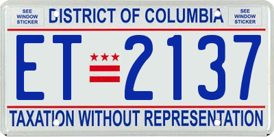 DC license plate ET2137
