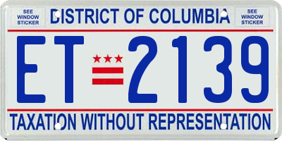 DC license plate ET2139