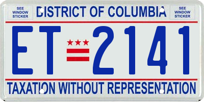 DC license plate ET2141