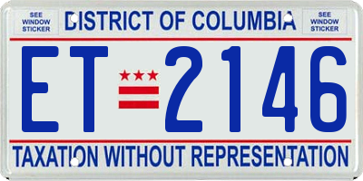 DC license plate ET2146