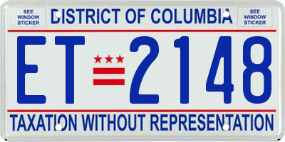 DC license plate ET2148