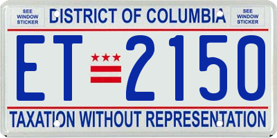 DC license plate ET2150