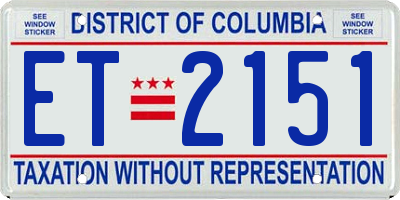 DC license plate ET2151
