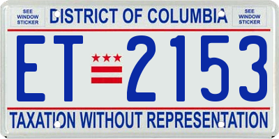 DC license plate ET2153
