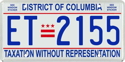 DC license plate ET2155