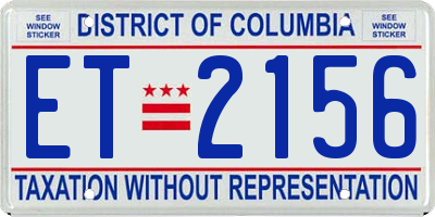 DC license plate ET2156