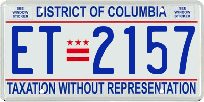 DC license plate ET2157