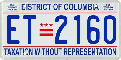 DC license plate ET2160
