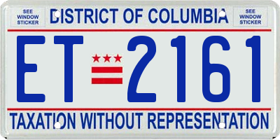 DC license plate ET2161