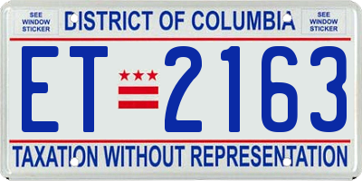DC license plate ET2163