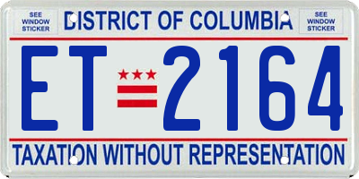DC license plate ET2164