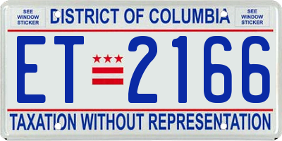 DC license plate ET2166