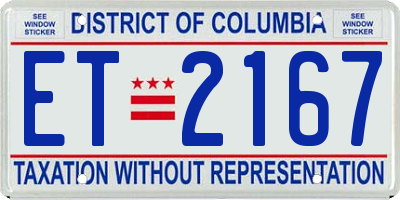 DC license plate ET2167